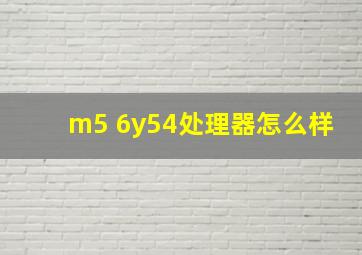 m5 6y54处理器怎么样